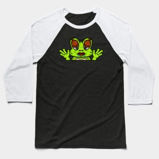 Frog Cartoon With Hungry Face Expression Baseball T-Shirt